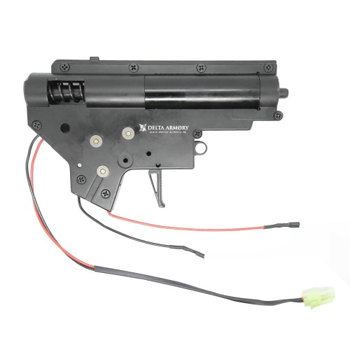 Complete gearbox for M4, This complete V2 gearbox is designed for M4 airsoft rifles and provides a ready-to-install solution for enhancing internal performance